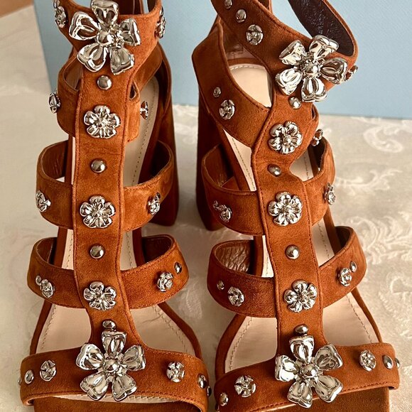 Prada Platform Sandals Calzature Donna Camoscio Brown Suede, Size US 8.5 - Picture 5 of 13